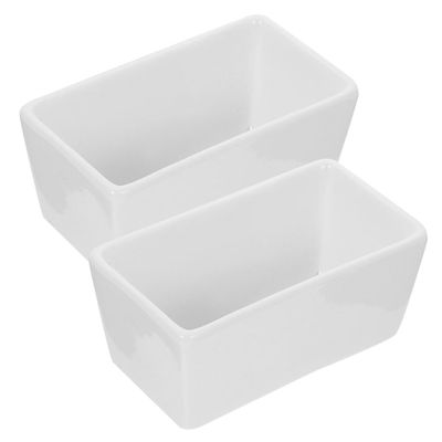 PRETYZOOM 2pcs Ceramic Sugar Jar Elegant Rectangular Sugar Container for Coffee and Tea Versatile Porcelain Holder for Cubes and Candies Farmhouse Kitchen Storage and Stylish Design