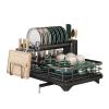 HEVOY Dish Drying Rack with 360 Rotating Drainage, Rustproof Dish Drainers for Counter, Kitchen Organizer for Holds Plates, Bowls, Utensils, Space-Saving & Detachable for Easy Cleaning (Black,C) view 1