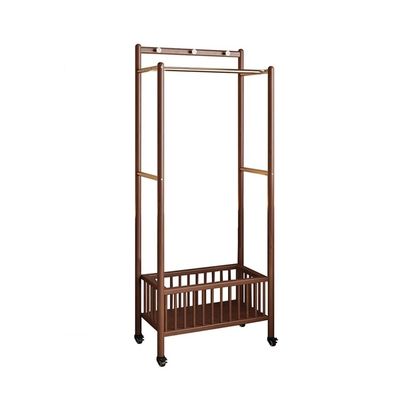 CFGH6FDF Coat Rack Stand Floor Clothes Hanger Multifunctional Coat Rack Bedroom Household Solid Wood Clothes Hanger Clothes Storage Rack Removable with Dirty Clothes Basket Hall Tree