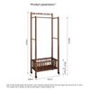 CFGH6FDF Coat Rack Stand Floor Clothes Hanger Multifunctional Coat Rack Bedroom Household Solid Wood Clothes Hanger Clothes Storage Rack Removable with Dirty Clothes Basket Hall Tree view 2