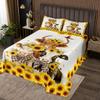 jejeloiu Cow Coverlet Set King Size Milk Cow Bedspread for Kids Boys Girls Decor Sunflower Coverlet Farmhouse Yellow view 1