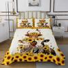 jejeloiu Cow Coverlet Set King Size Milk Cow Bedspread for Kids Boys Girls Decor Sunflower Coverlet Farmhouse Yellow view 2