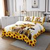 jejeloiu Cow Coverlet Set King Size Milk Cow Bedspread for Kids Boys Girls Decor Sunflower Coverlet Farmhouse Yellow view 3