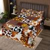 jejeloiu Cow Coverlet Set Queen Size Boys Girls Milk Cow Bedspread for Kids Western Animal Coverlet Farmhouse Cow FurNot Real Plaid Grid Room Decor view 1