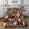 jejeloiu Cow Coverlet Set Queen Size Boys Girls Milk Cow Bedspread for Kids Western Animal Coverlet Farmhouse Cow FurNot Real Plaid Grid Room Decor view 2
