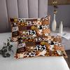 jejeloiu Cow Coverlet Set Queen Size Boys Girls Milk Cow Bedspread for Kids Western Animal Coverlet Farmhouse Cow FurNot Real Plaid Grid Room Decor view 4