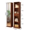 360 Rotating Swivel Storage Tower Cabinet with Mirror, Perfect for Organizing Linens and Bath Essentials in Small Bedrooms and Bathrooms(Walnut,41 * 33 * 176cm) view 2