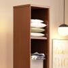 360 Rotating Swivel Storage Tower Cabinet with Mirror, Perfect for Organizing Linens and Bath Essentials in Small Bedrooms and Bathrooms(Walnut,41 * 33 * 176cm) view 3