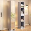 360 Rotating Swivel Storage Tower Cabinet with Mirror, Perfect for Organizing Linens and Bath Essentials in Small Bedrooms and Bathrooms(Walnut,41 * 33 * 176cm) view 4