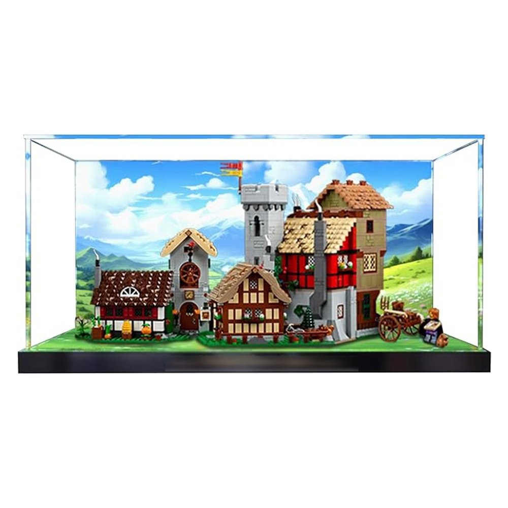 Acrylic Display Box, Compatible with Lego 10332 Mid-Century Town Square Kit, Dustproof Clear Box, Collectible Decorative Display Box, Gift (Display Box Only)