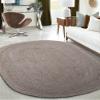Aizza Trends Indian Handmade Braided Gray Jute Area Rug-Floor Carpet Rug-Bed Side Runner Rug-Doormat Rug - 3 x 5 Feet Oval (90 cm x 150 cm) view 1
