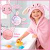 Baosity Custom Hooded Baby Towel with Name, Personalized Soft Absorbent Bunny Toddler Towel, Baby Bath Towel for Girls Boys, Brithday Easter Gifts for Baby Toddler Newborn Easter Basket Stuffers view 4