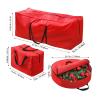lvifloae Artificial Christmas Tree Storage Bag Set Large Capacity Oxford Cloth Christmas Tree Storage Bag Oversized Heavy Duty Holiday Storage Box Red (Red) view 2