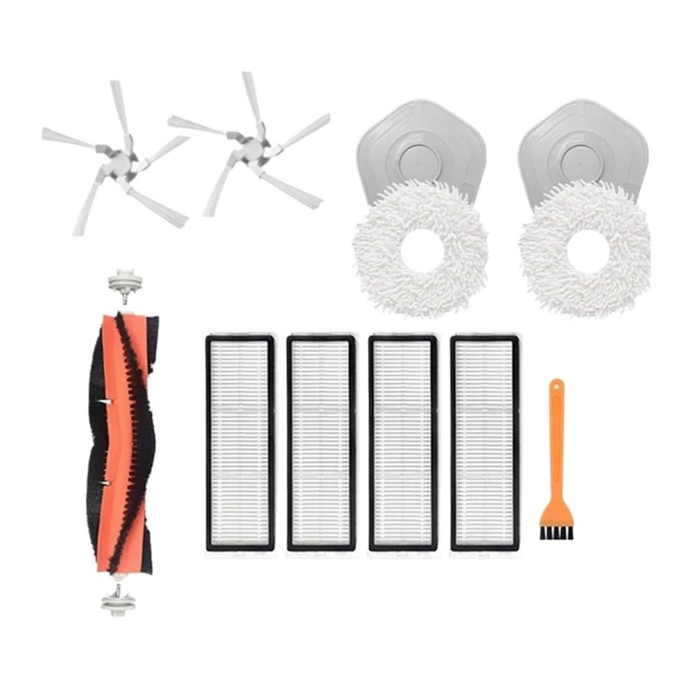 KIEEQGAK Main Brush, Side Brush Filter and Mop Cloth Replacement Accessories Compatible for Dreame Bot W10 Robotic Vacuum Cleaner