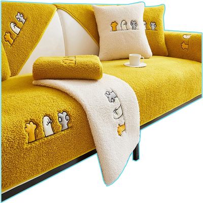 LTHDIY Sofa armrest Cover,headrest Cover,Chair armrest Cover,Recliner headrest Cover Sofa Recliner armrest Cover Non-Slip armrest Cover,(Yellow,110x240cm)