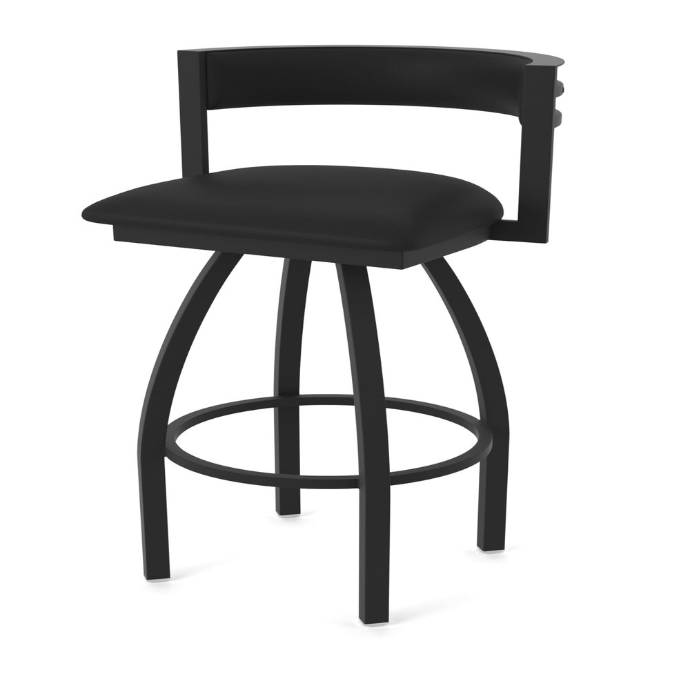 861 Artemis 36" Swivel Bar Stool with Black Wrinkle Finish and Black Vinyl Seat and Back