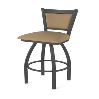 870 Hadleigh 25" Swivel Counter Stool with Pewter Finish and Canter Sand Seat and Back