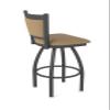 870 Hadleigh 25" Swivel Counter Stool with Pewter Finish and Canter Sand Seat and Back view 2