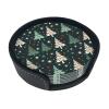 Christmas Tree Pattern Coasters Set of 6 with Holder, Absorbent Drink Coasters for Table Protection, Round Decorative Coffee Table Cup Mat for Home Decor view 2