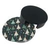 Christmas Tree Pattern Coasters Set of 6 with Holder, Absorbent Drink Coasters for Table Protection, Round Decorative Coffee Table Cup Mat for Home Decor view 3