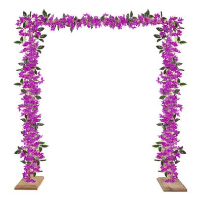 4Pcs Artificial Bougainvillea Flowers Garland 5.9Ft Fake Silk Bougainvillea Vines Plant Faux Bougainvillea Wreath for Centerpieces Table Runner Wedding Arch Wall Decoration (Purple)