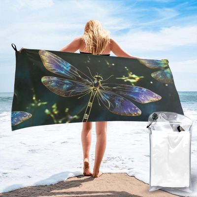 FHEBNDS Dragonfly Beach Towels Oversized 31.5"x63" Microfiber Sand Free Towels for Adult Gift Quick Dry Absorbent Swim Pool Towel Travel Sports Towel