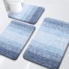Arotive Bathroom Rugs Set 3 Piece, Extra Soft and Absorbent Bath Rugs, Machine Wash Dry Bath Mats for Bathroom, Toilet, Tub and Shower, 24x16, 36x24 and U-Shaped 24x20, Light Blue view 1