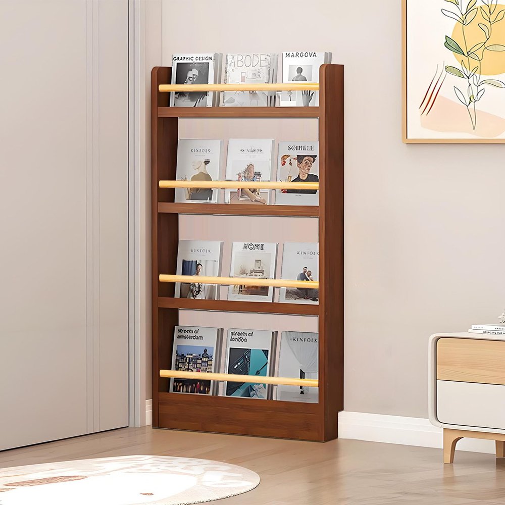 AKFJOSGE Book Shelf, Behind The Door Bookshelf, 4-Tier Behind The Door Shelf, Childrens Bookshelf Kids Bookcase Storage Shelves for Bedroom, Living Room, Home Office