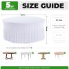 JCJ 4 Pack Round Tablecloth 60 inch, White Spandex Fitted Stretchy Table Cover with Skirt for 5ft Table Wedding Party Banquet Events view 2