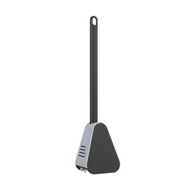 Golf Long Handled Silicone Toilet Brushes Holder Set No Dead Corner Toilet Cleaning Brush Bathroom Cleaning Accessories(Black)