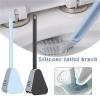 Golf Long Handled Silicone Toilet Brushes Holder Set No Dead Corner Toilet Cleaning Brush Bathroom Cleaning Accessories(Black) view 2