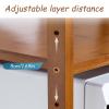 2 Tiers Microwave Oven Shelf Stand Wooden Kitchen Storage Shelf Rack Home Office Storage Stand Rack for Home Office Frame with Wood Tabletop view 3