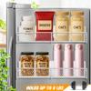FITIMOR Magnetic Spice Rack for Refrigerator, 2 Pack Magnetic Shelf for Fridge with 4 Hooks, Black Magnetic Shelves, Organization and Storage Kitchen, Magnet Shelf for Fridge, Cabinet Organization view 2