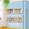 FITIMOR Magnetic Spice Rack for Refrigerator, 2 Pack Magnetic Shelf for Fridge with 4 Hooks, Black Magnetic Shelves, Organization and Storage Kitchen, Magnet Shelf for Fridge, Cabinet Organization view 3