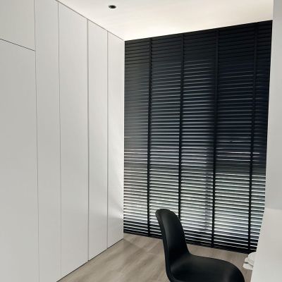 2" Slats Cordless Window Blinds Faux Wood Blind, Indoor Wood Blinds 32" 36" 46" 48" 72" Privacy Horizontal Blinds(Black)