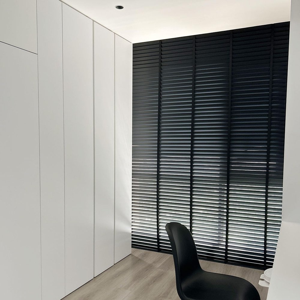 2" Slats Cordless Window Blinds Faux Wood Blind, Indoor Wood Blinds 32" 36" 46" 48" 72" Privacy Horizontal Blinds(Black)