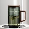 500ML Drinkware Transparent Glass Cup With wooden Lid Wooden Handle Coffee Mug Kitchen Tea Making Cup Coffeeware Teaware view 3