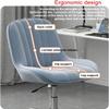 Armless Ergonomic Office Chair - No-Wheels Swivel Desk Chair with Cross Legs & Adjustable Height view 3