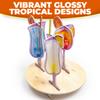 Fun Express 9 3/4" x 11 1/2" Summer Cocktail Party Wine & Hurricane Glasses Centerpiece view 3