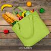 TOPDesign 3-Pack Canvas Tote Bags with an External Pocket, Reusable Grocery Shopping Bags, Top Zipper Closure, Daily Essentials (Light Green) view 3