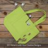 TOPDesign 3-Pack Canvas Tote Bags with an External Pocket, Reusable Grocery Shopping Bags, Top Zipper Closure, Daily Essentials (Light Green) view 4