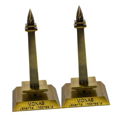 STOBAZA Vintage Zinc Alloy Indonesian Tower Model 2pcs Home Decor