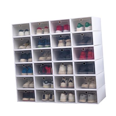 EUVAROMEX 6pcs Box Shoes Container Shoe Organizers and Storage Shoe Storage Rack Shoe Storage Bins Shoe Storage Organizer Stand Shoe Bins En Cube Sneaker Fabric Shoe Storage Bin Random White/6236