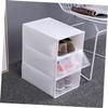 EUVAROMEX 6pcs Box Shoes Container Shoe Organizers and Storage Shoe Storage Rack Shoe Storage Bins Shoe Storage Organizer Stand Shoe Bins En Cube Sneaker Fabric Shoe Storage Bin Random White/6236 view 3