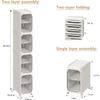 Lifelongpal 4-Tier Tall Narrow Storage Cabinet, Slim Bathroom Storage Cabinet with Adjustable Shelves and Wheels, Narrow Organizer for Small Space, Bathroom, Kitchen, Laundry, White view 2