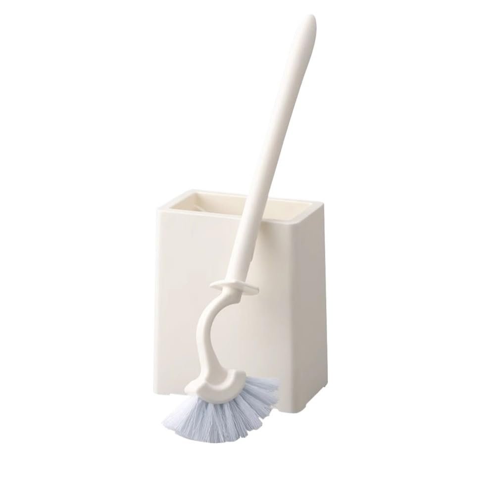 FGSHCZ82HRY Toilet Brush Floor Mounted Resinous Toilet Brush Fan Shaped Bristles Toilet Brushes with Base Removable Brush Handle Toilet Brush Set Deep Cleaning