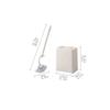 FGSHCZ82HRY Toilet Brush Floor Mounted Resinous Toilet Brush Fan Shaped Bristles Toilet Brushes with Base Removable Brush Handle Toilet Brush Set Deep Cleaning view 2