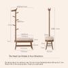 LIAN16PENG Coat Rack Stand Solid Wood Floor Coat Rack Deer Clothes Hanger Bedroom Living Room Storage Rack Cartoon Creative Bedside Table Clothes Rack Coat Hanger Stand(Wood,Medium) view 2