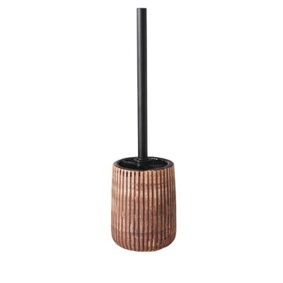 FGSHCZ82HRY Toilet Brush Ceramics Vertical Lines Texture Toilet Bowl Brush Set Iron Black Brush Handle Toilet Brush Plastic Brush Head Toilet Brush Deep Cleaning