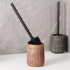 FGSHCZ82HRY Toilet Brush Ceramics Vertical Lines Texture Toilet Bowl Brush Set Iron Black Brush Handle Toilet Brush Plastic Brush Head Toilet Brush Deep Cleaning view 4